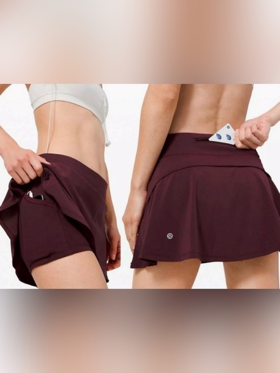 lululemon athletica Dresses & Skirts - Lululemon Play Off The Pleats Tennis Skirt Cassis Skort/Short Size 4